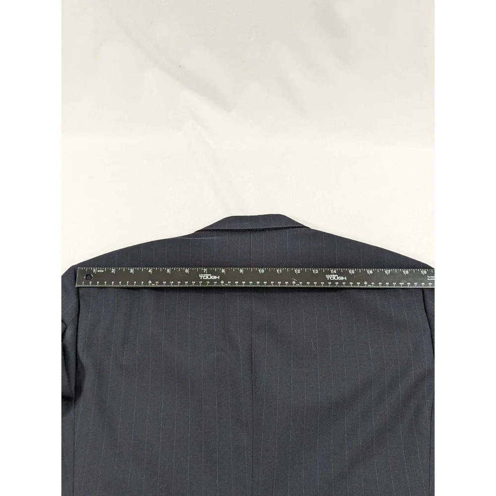 Hart Schaffner‎ Marx Blazer Suit  Wool Dark Navy Blue  Stripe 40R 32x28 2 Piece